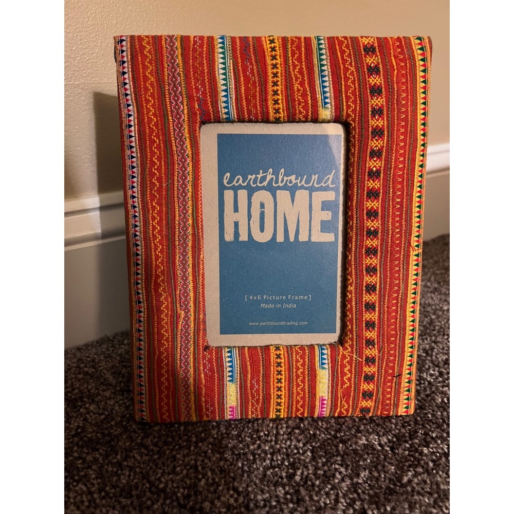 Earthbound‎ Home 4 x 6 Picture Frame Fabric Bohemian Design Hippie Home Decor